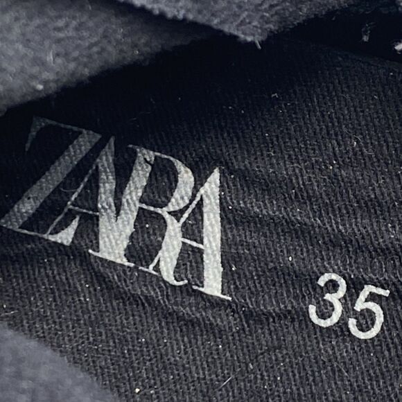 Zara Women's Size EU 35 US 4.5 Faux Leather Zip Platform Midi Booties Black 1554 - Picture 10 of 12